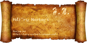 Háry Norbert névjegykártya